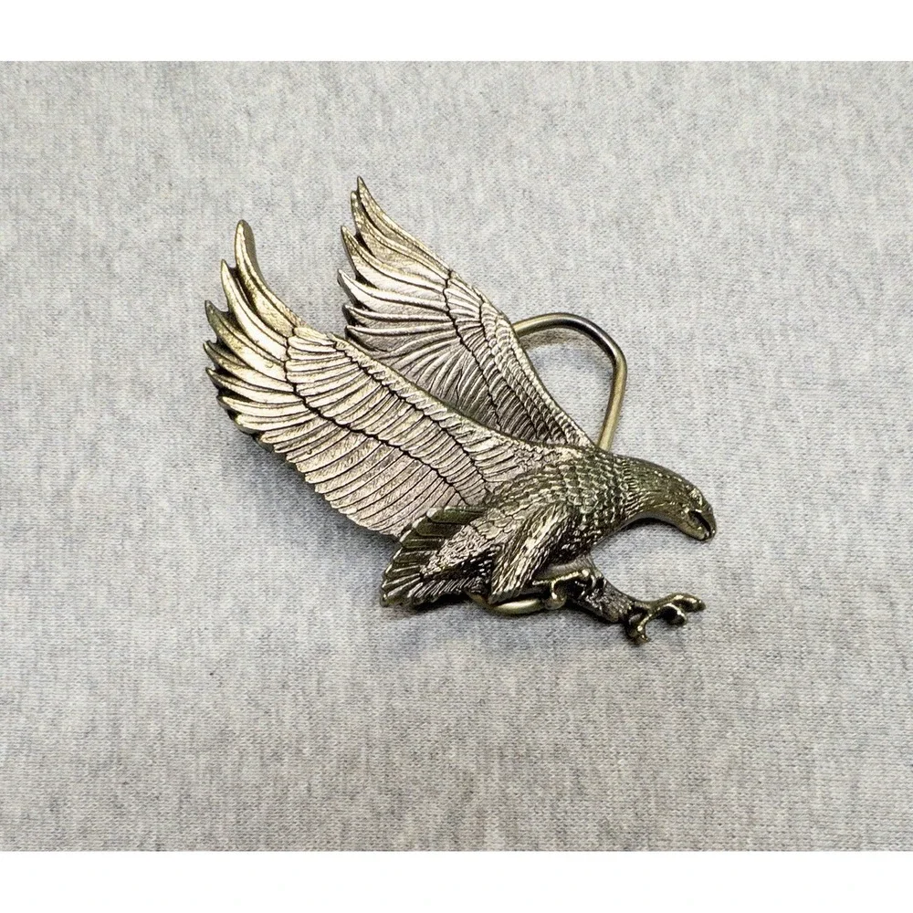 Vtg Great Chicago Buckle Co‎ Silver American Eagle 1970's USA Made